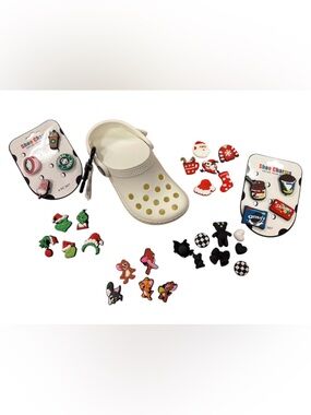 CROCS White Pouch Bag Charm with Jibbitz